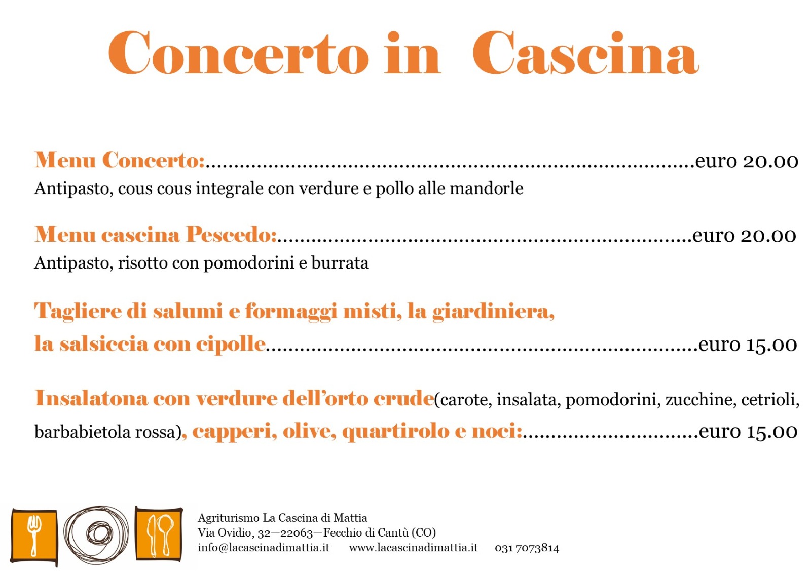 1 Agosto 2021 - Concerto in Cascina Menu